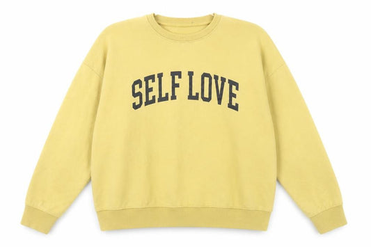 New Look Womens Yellow Cotton Pullover Sweatshirt Size M Pullover - Self Love