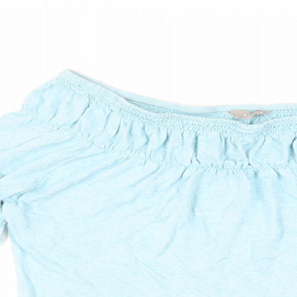 Per Una Womens Blue Viscose Basic Blouse Size 14 Off the Shoulder