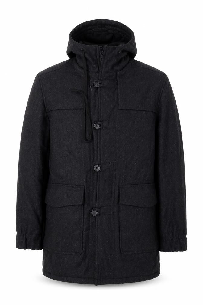 Luca Mens Grey Overcoat Coat Size L Zip