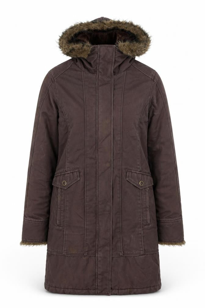 Moto Womens Brown Parka Coat Size 14 Zip