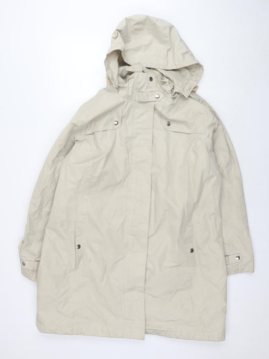 Being Casual Womens Beige Trench Coat Coat Size 18 Zip