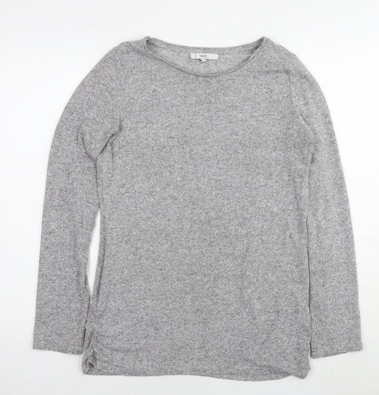 NEXT Womens Grey Round Neck Viscose Pullover Jumper Size 12