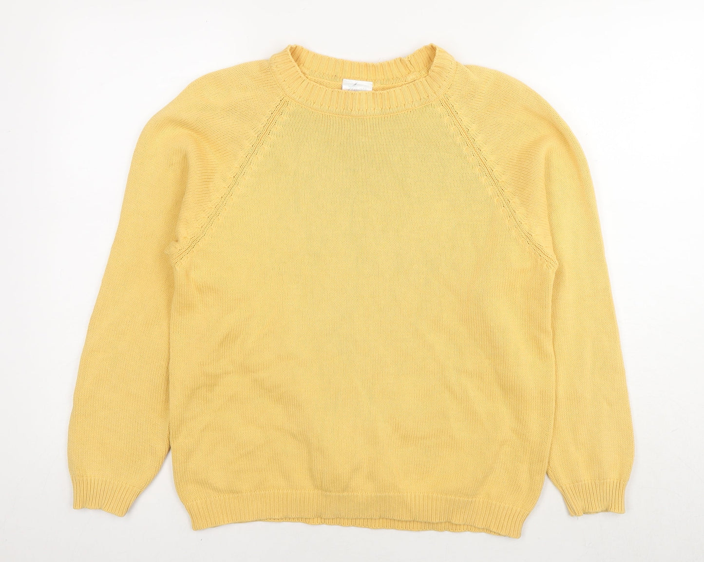 Amari Womens Yellow Round Neck Cotton Pullover Jumper Size 10 - Size 10-12