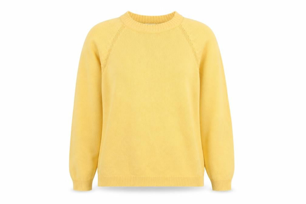 Amari Womens Yellow Round Neck Cotton Pullover Jumper Size 10 - Size 10-12