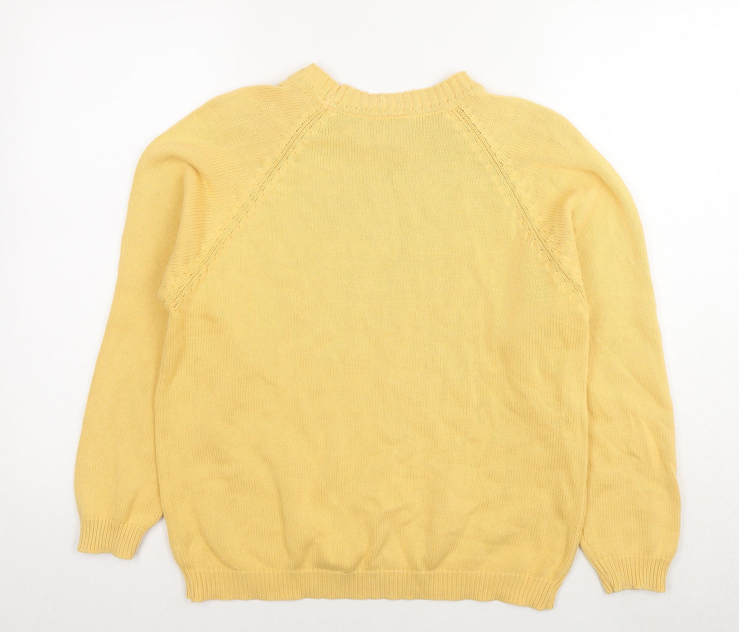 Amari Womens Yellow Round Neck Cotton Pullover Jumper Size 10 - Size 10-12