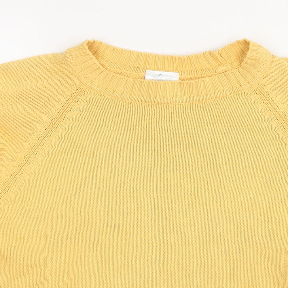 Amari Womens Yellow Round Neck Cotton Pullover Jumper Size 10 - Size 10-12