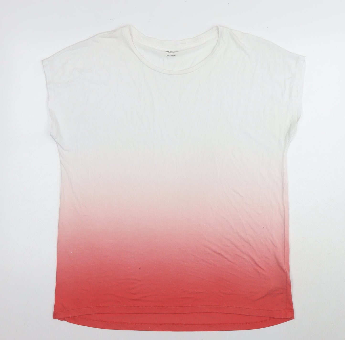 Marks and Spencer Womens Multicoloured Viscose Basic T-Shirt Size 14 Round Neck