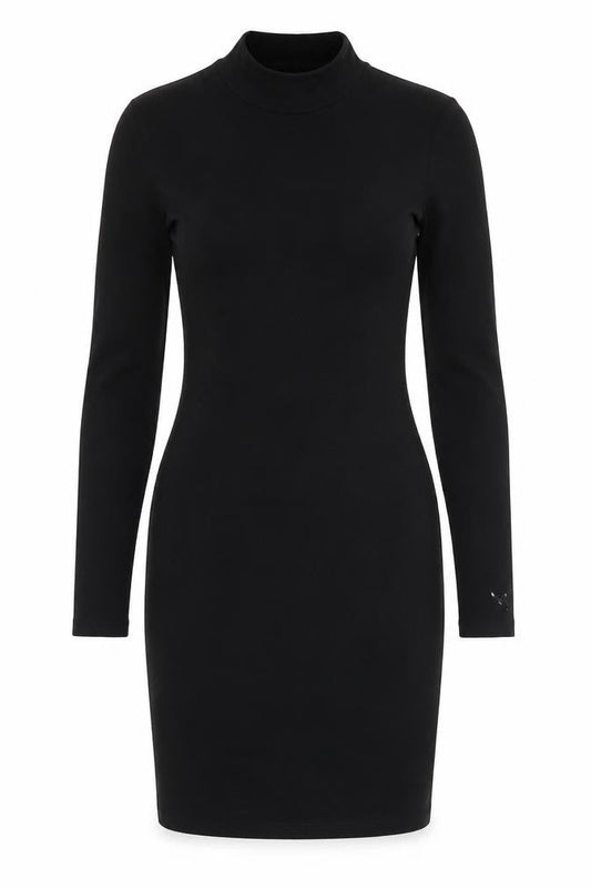 Miss Selfridge Womens Black Viscose Jumper Dress Size 10 Round Neck Pullover