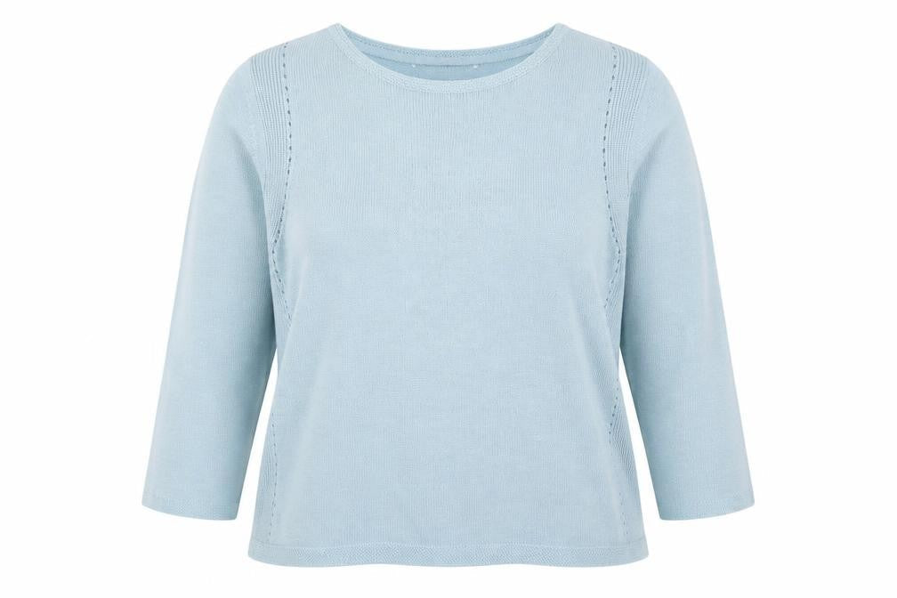 Marks & Spencer Womens Blue Round Neck Acrylic Pullover Jumper Size 18