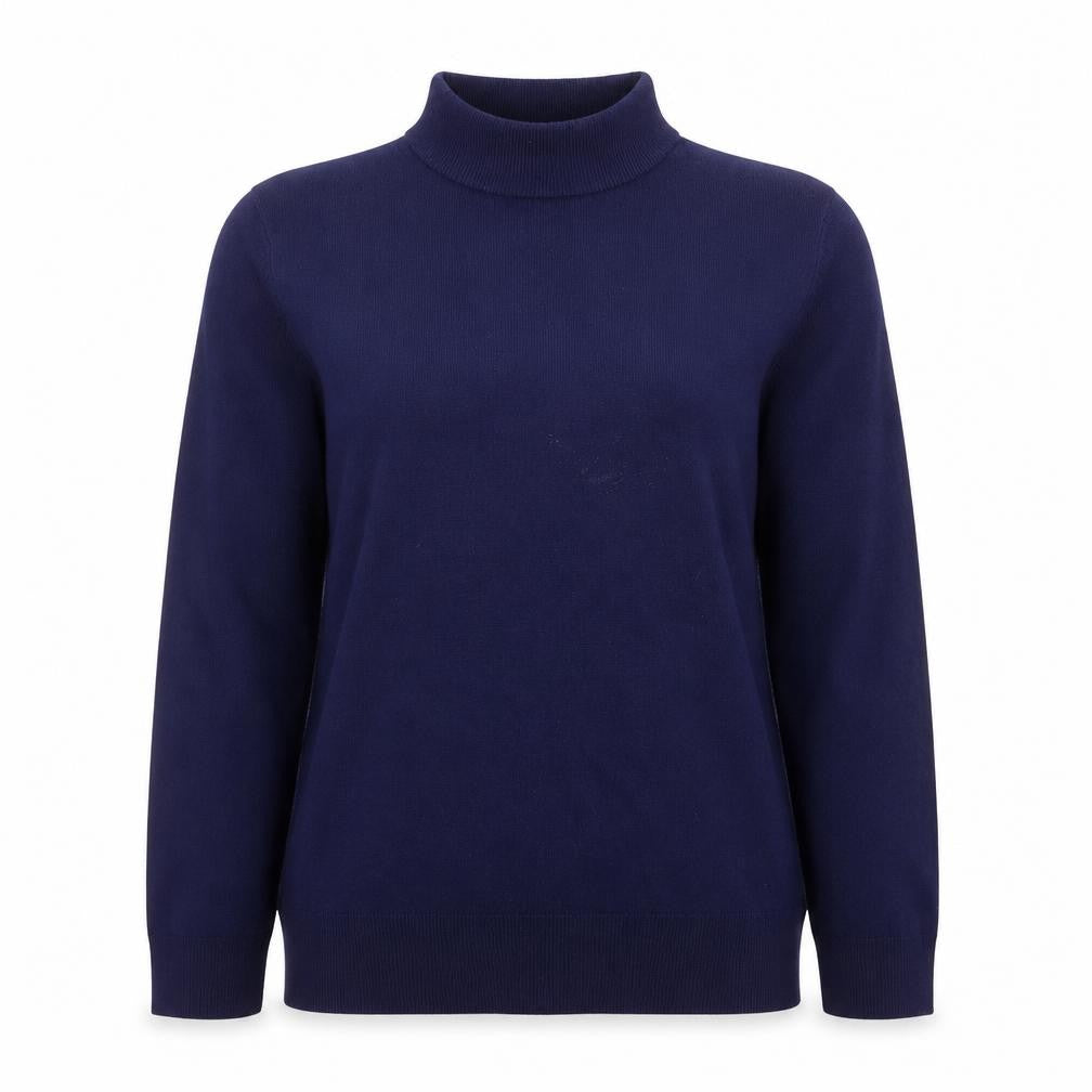 Marks & Spencer Womens Blue Mock Neck Acrylic Pullover Jumper Size 14