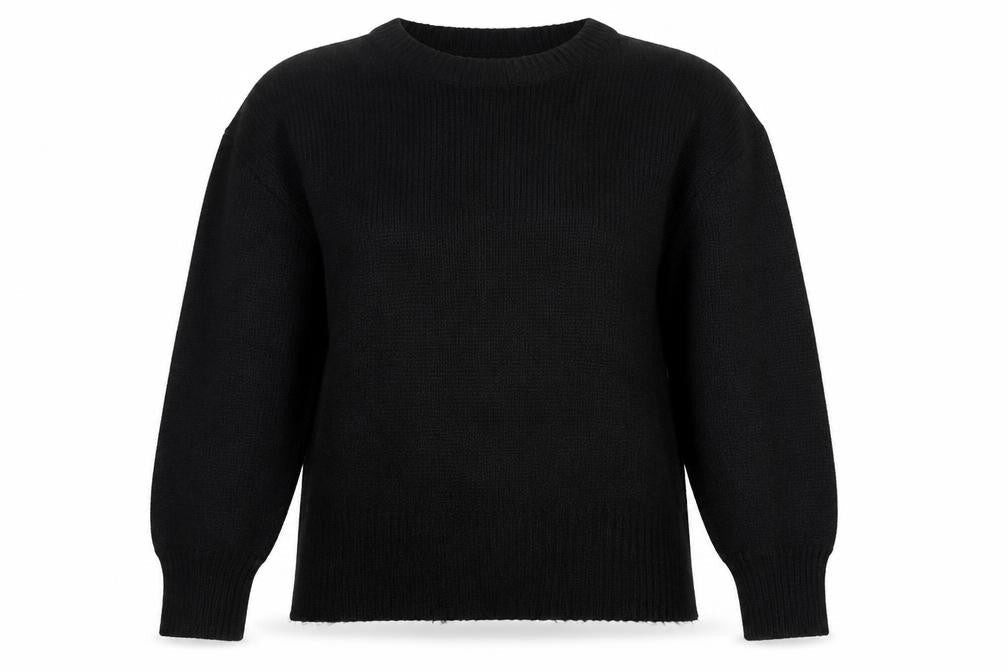 New Look Womens Black Round Neck Acrylic Pullover Jumper Size M