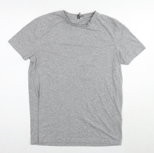ASOS Womens Grey Polyester Basic T-Shirt Size M Round Neck