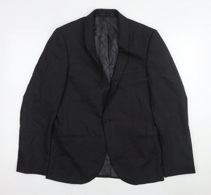 Next Mens Black Wool Jacket Suit Jacket Size 38 Regular
