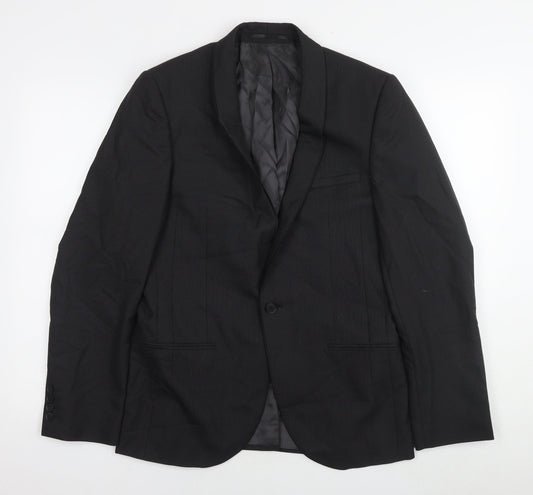 NEXT Mens Black Wool Jacket Suit Jacket Size 38 Regular