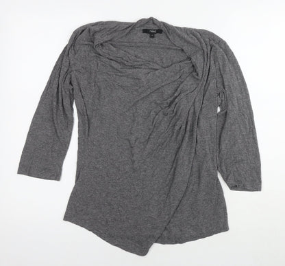 Next Womens Grey Viscose Basic Blouse Size 14 Round Neck