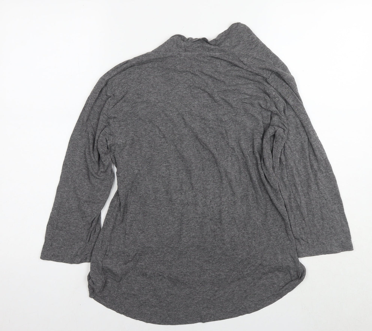 NEXT Womens Grey Viscose Basic Blouse Size 14 Round Neck