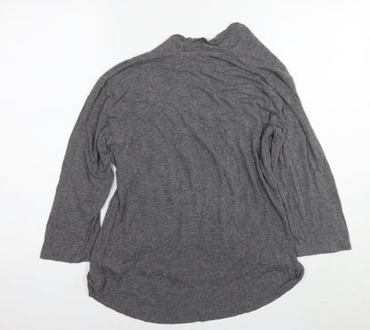 Next Womens Grey Viscose Basic Blouse Size 14 Round Neck