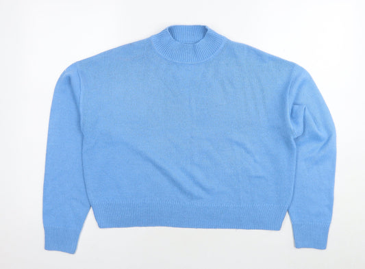 New Look Womens Blue Round Neck Polyester Pullover Jumper Size S