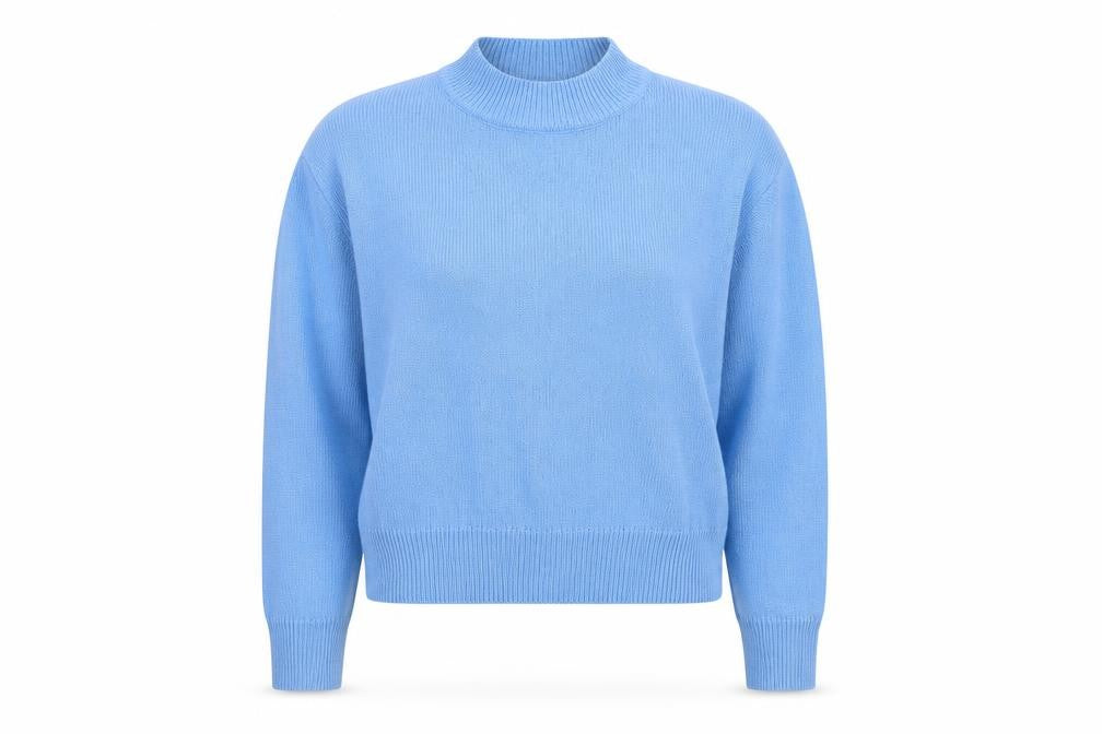 New Look Womens Blue Round Neck Polyester Pullover Jumper Size S