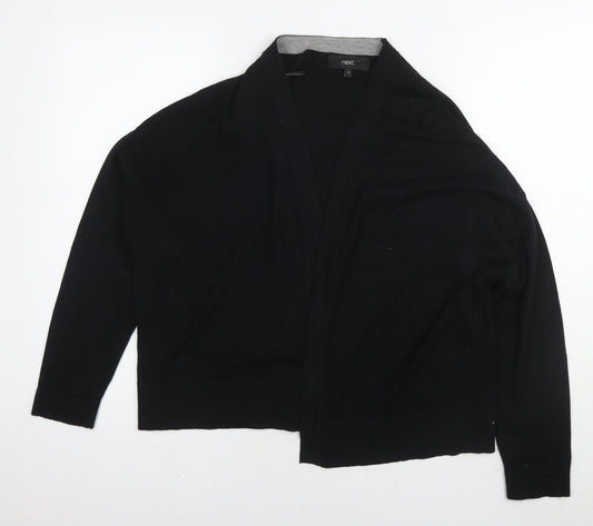 NEXT Womens Black V-Neck Cotton Cape Jumper Size 12