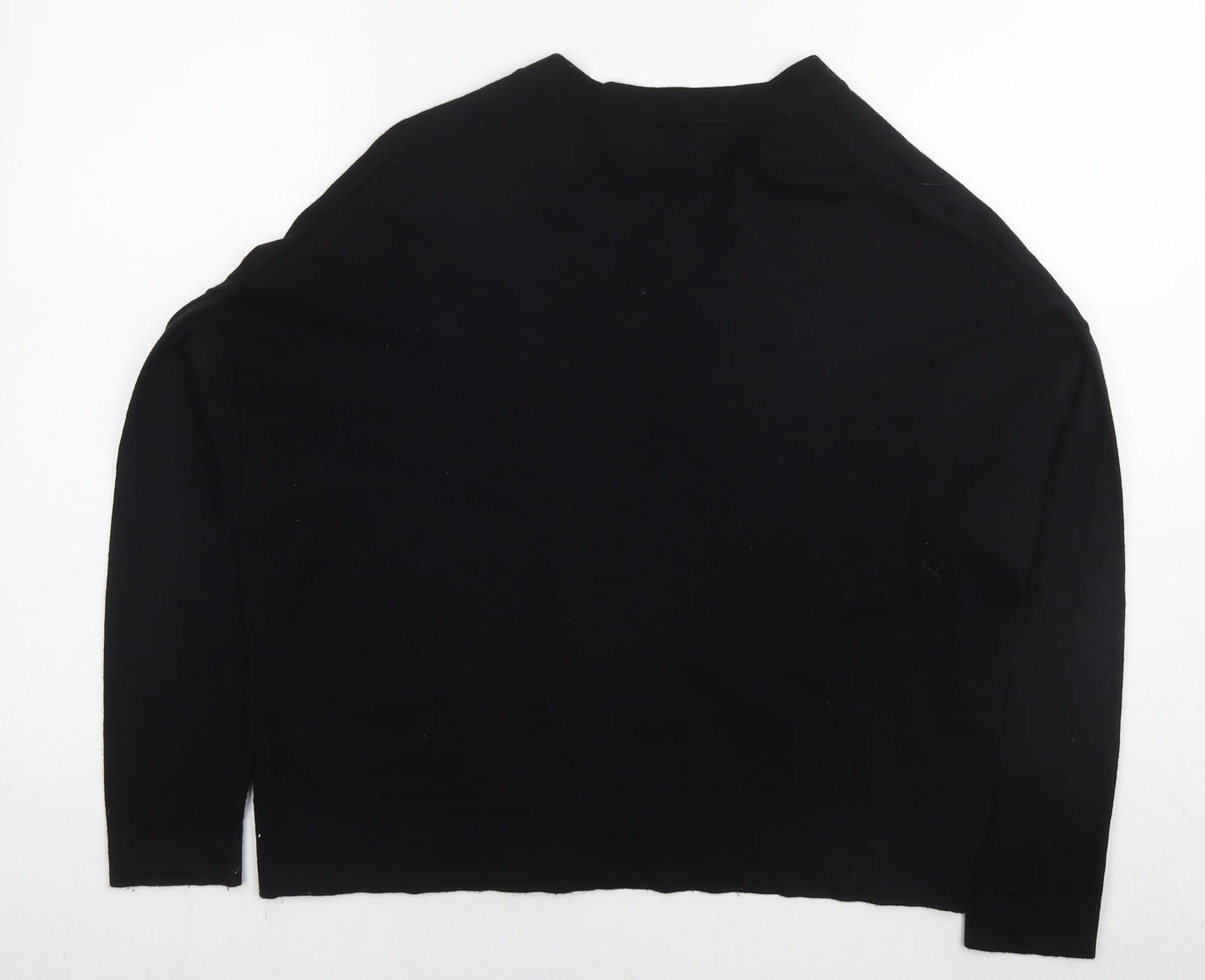 NEXT Womens Black V-Neck Cotton Cape Jumper Size 12