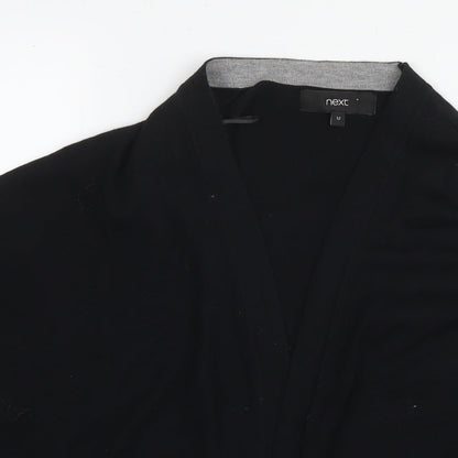 Next Womens Black V-Neck Cotton Cape Jumper Size 12
