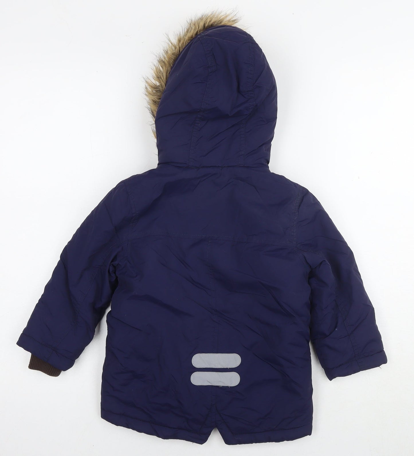 John Lewis Boys Blue Parka Jacket Size 3 Years Zip