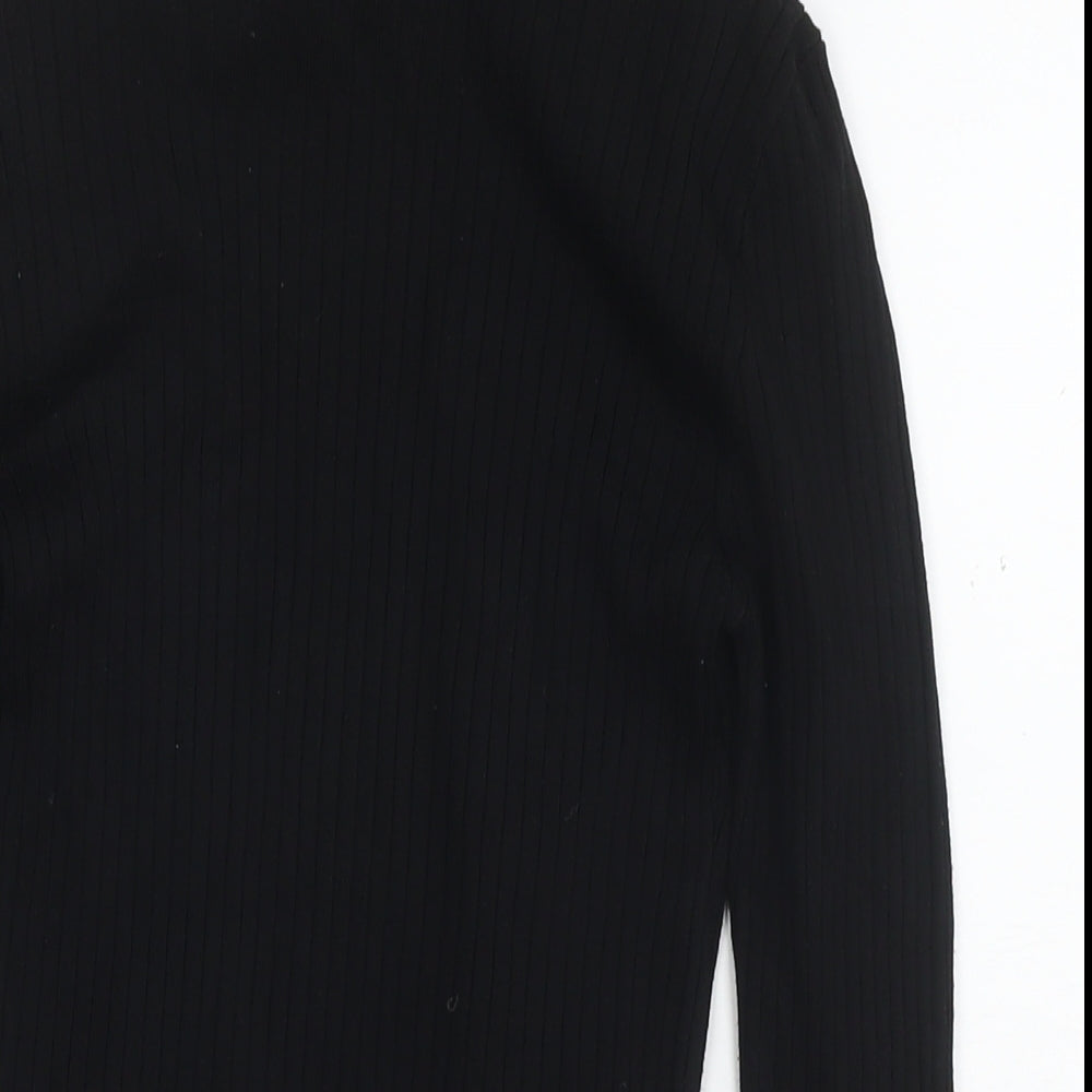 Divided by H&M Womens Black Mock Neck Acrylic Pullover Jumper Size XS