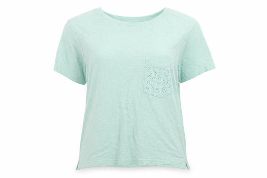 Marks and Spencer Womens Blue Cotton Basic T-Shirt Size 12 Round Neck