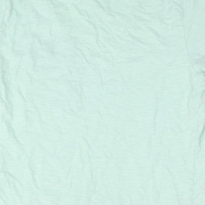 Marks & Spencer Womens Blue Cotton Basic T-Shirt Size 12 Round Neck