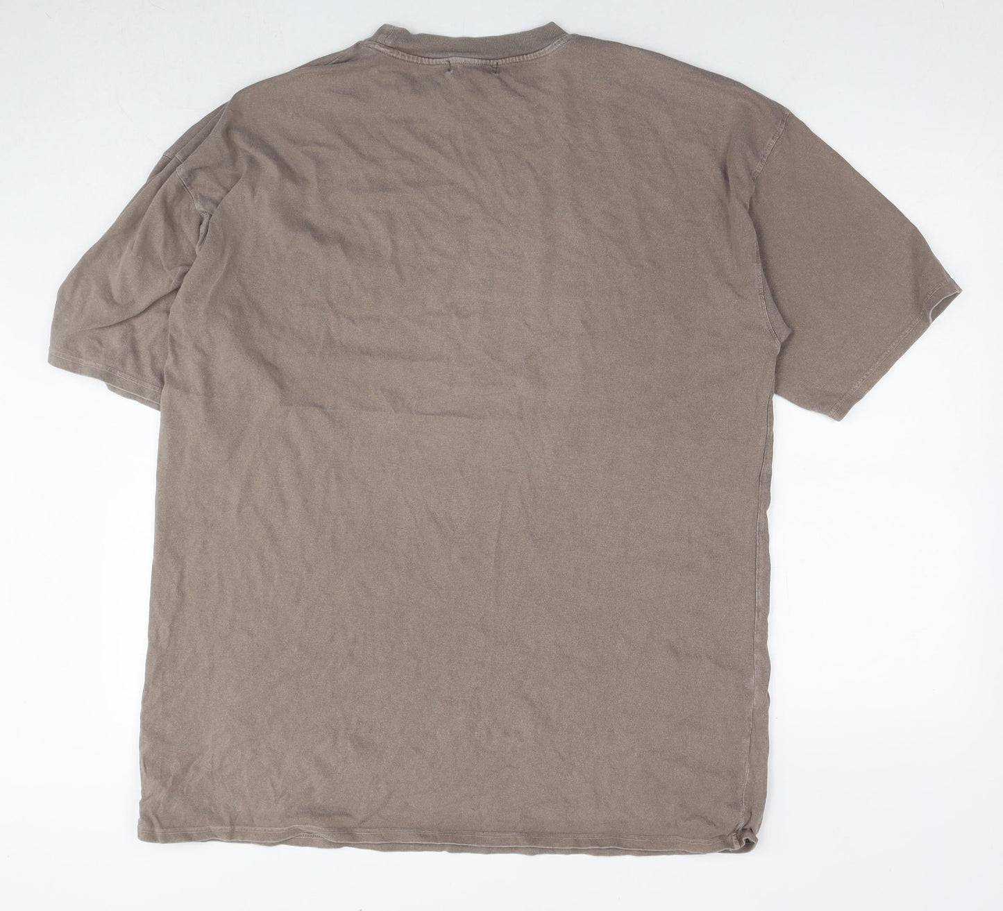 Topshop Womens Brown Cotton T-Shirt Dress Size S Round Neck Pullover