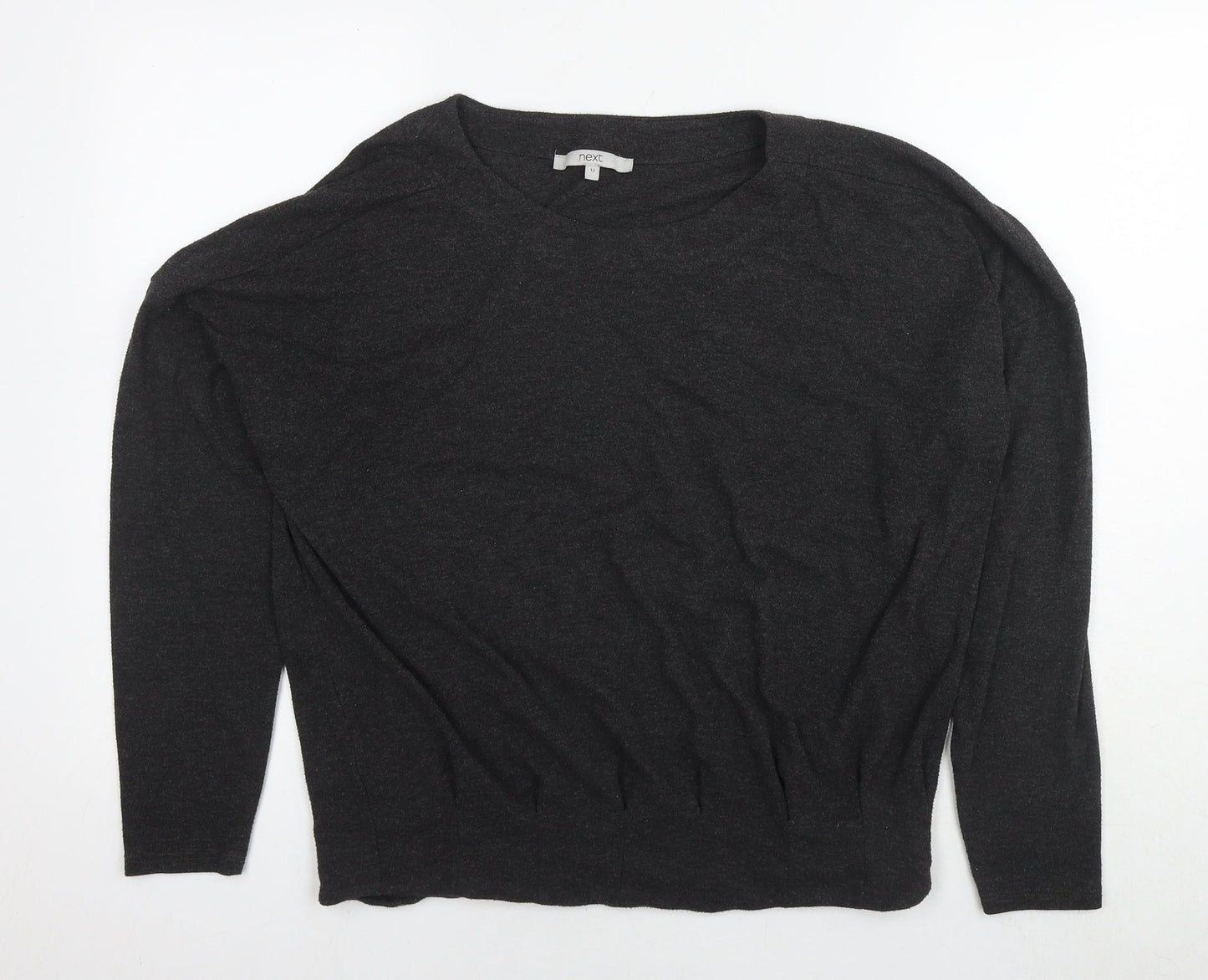NEXT Womens Grey Round Neck Polyester Pullover Jumper Size 12