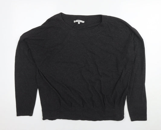 NEXT Womens Grey Round Neck Polyester Pullover Jumper Size 12