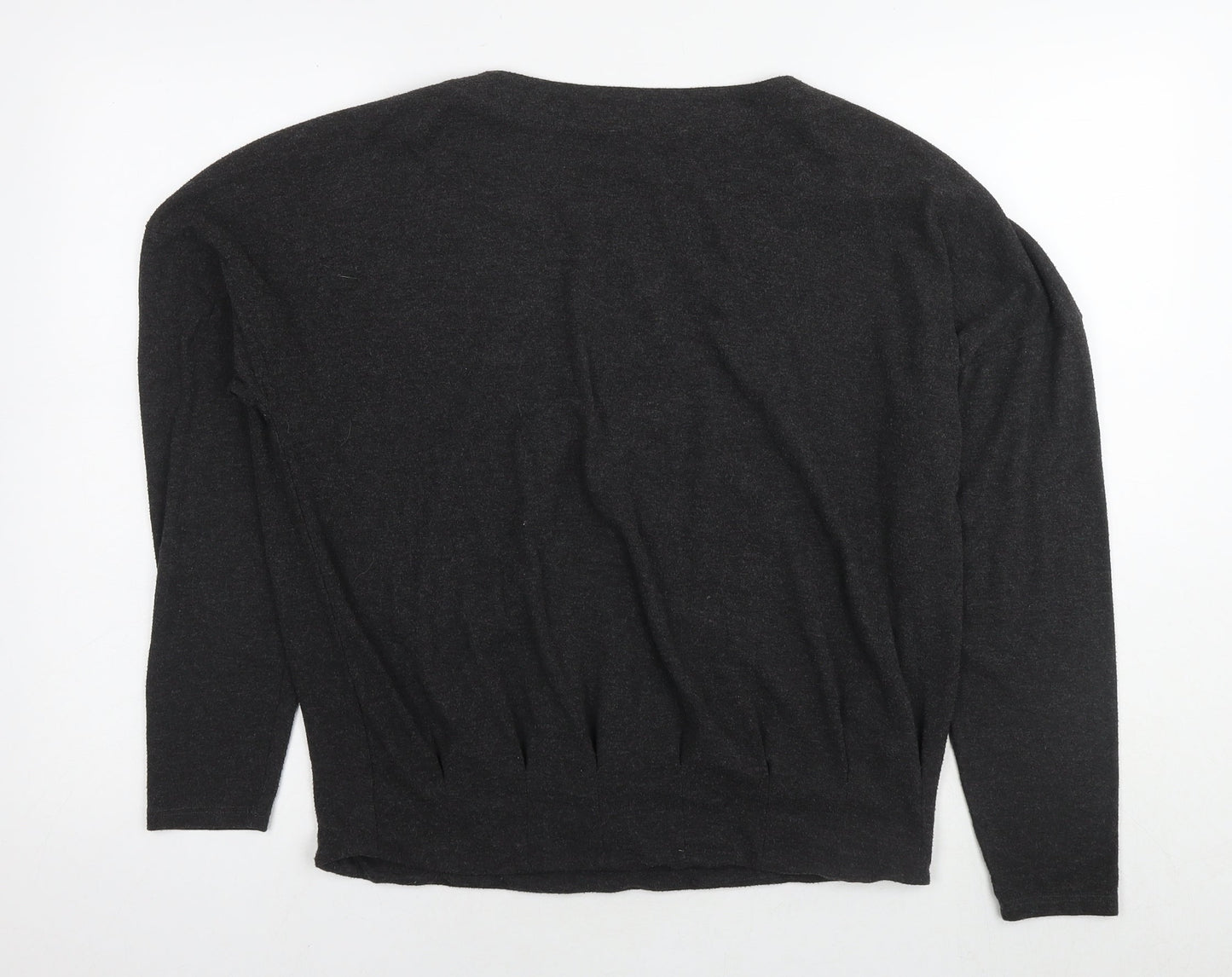 NEXT Womens Grey Round Neck Polyester Pullover Jumper Size 12