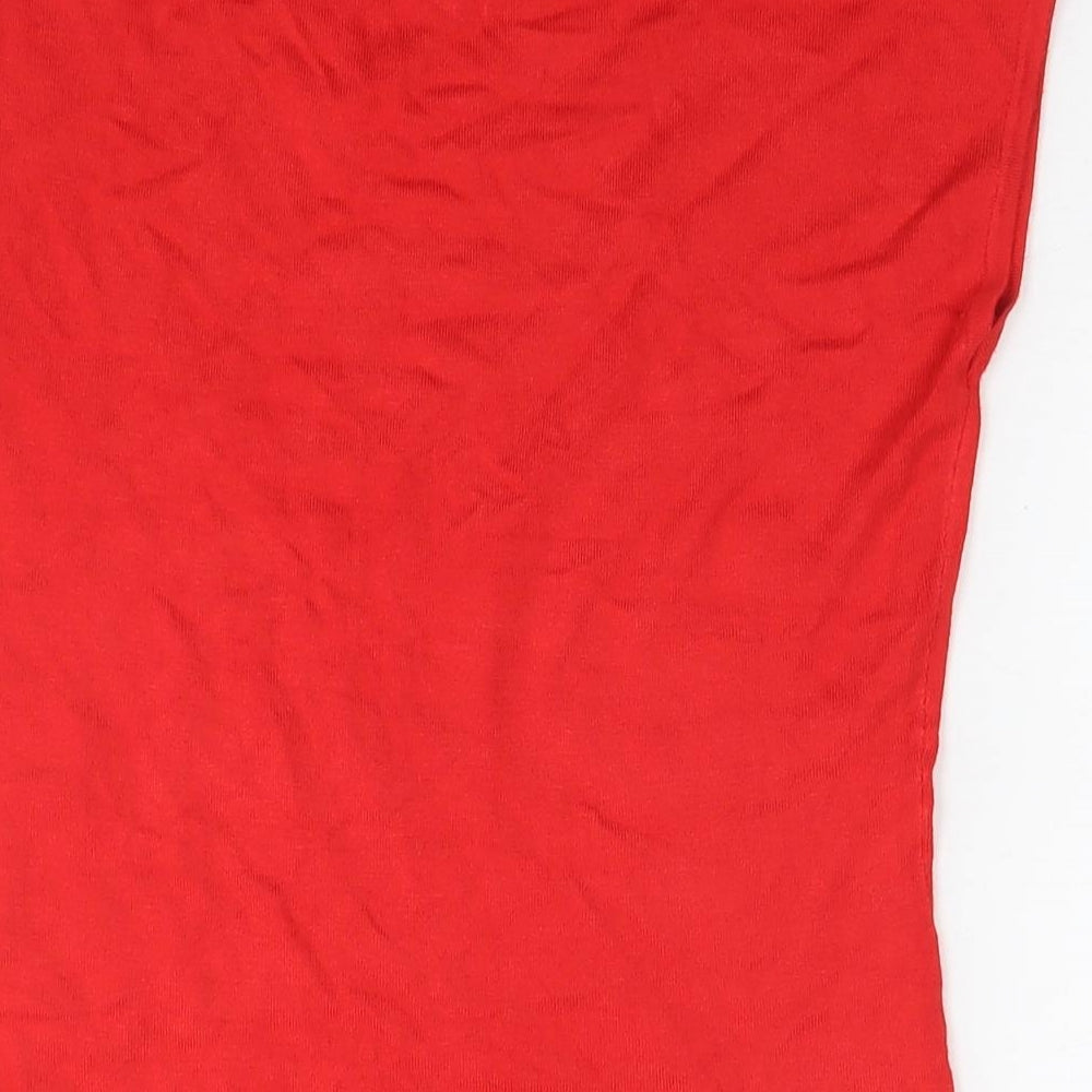 Marks and Spencer Womens Red Round Neck Viscose Vest Jumper Size 12
