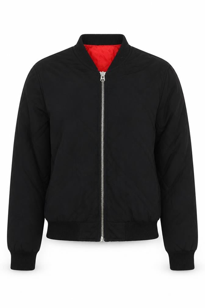 Topshop Womens Black Quilted Jacket Size 8 Zip