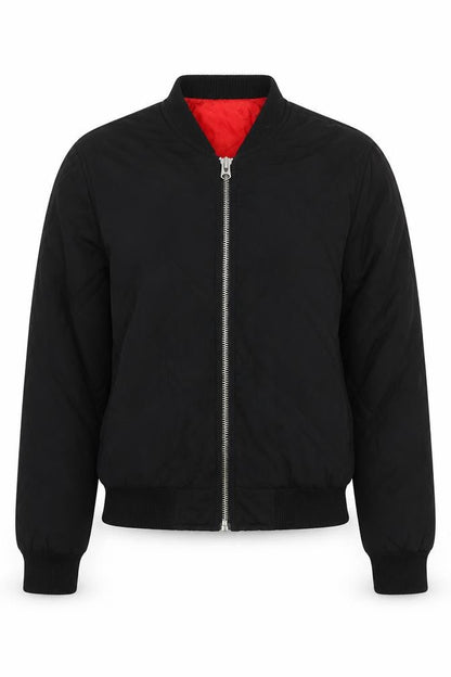 Topshop Womens Black Quilted Jacket Size 8 Zip