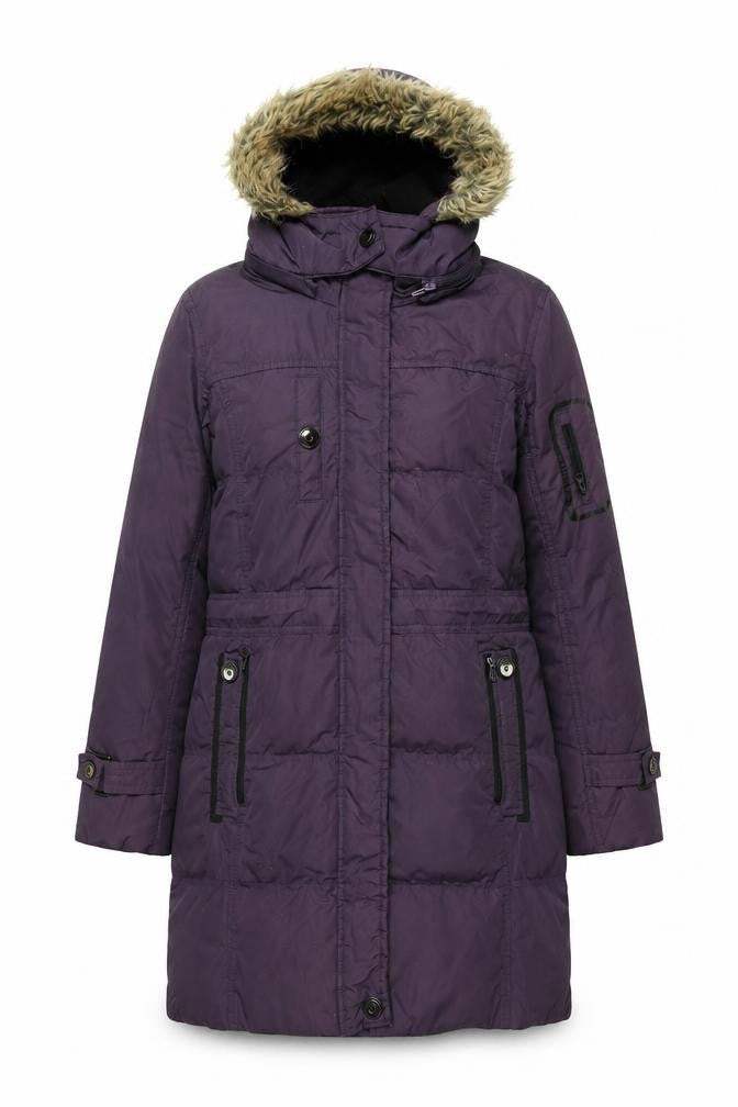 Hawke & Co Womens Purple Overcoat Coat Size S Zip