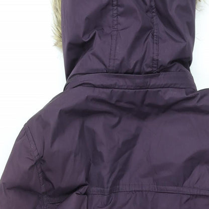 Hawke & Co Womens Purple Overcoat Coat Size S Zip