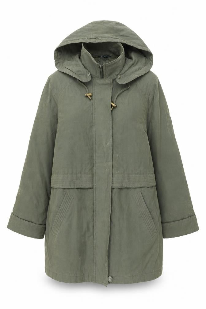 Nuage Womens Green Overcoat Coat Size 12 Zip