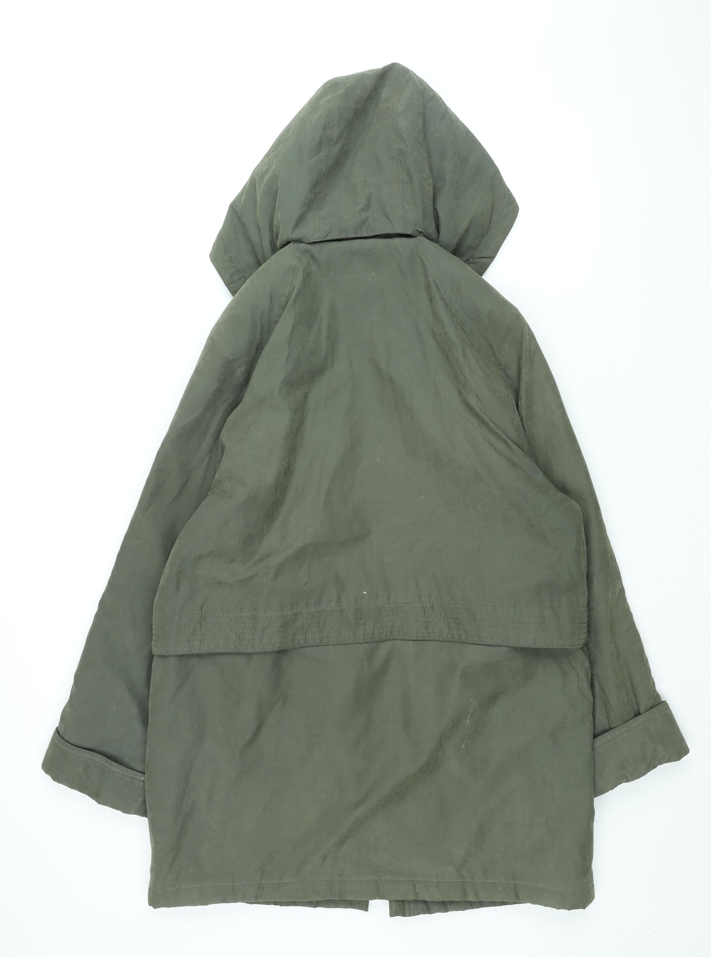 Nuage Womens Green Overcoat Coat Size 12 Zip