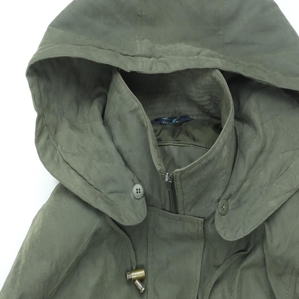 Nuage Womens Green Overcoat Coat Size 12 Zip