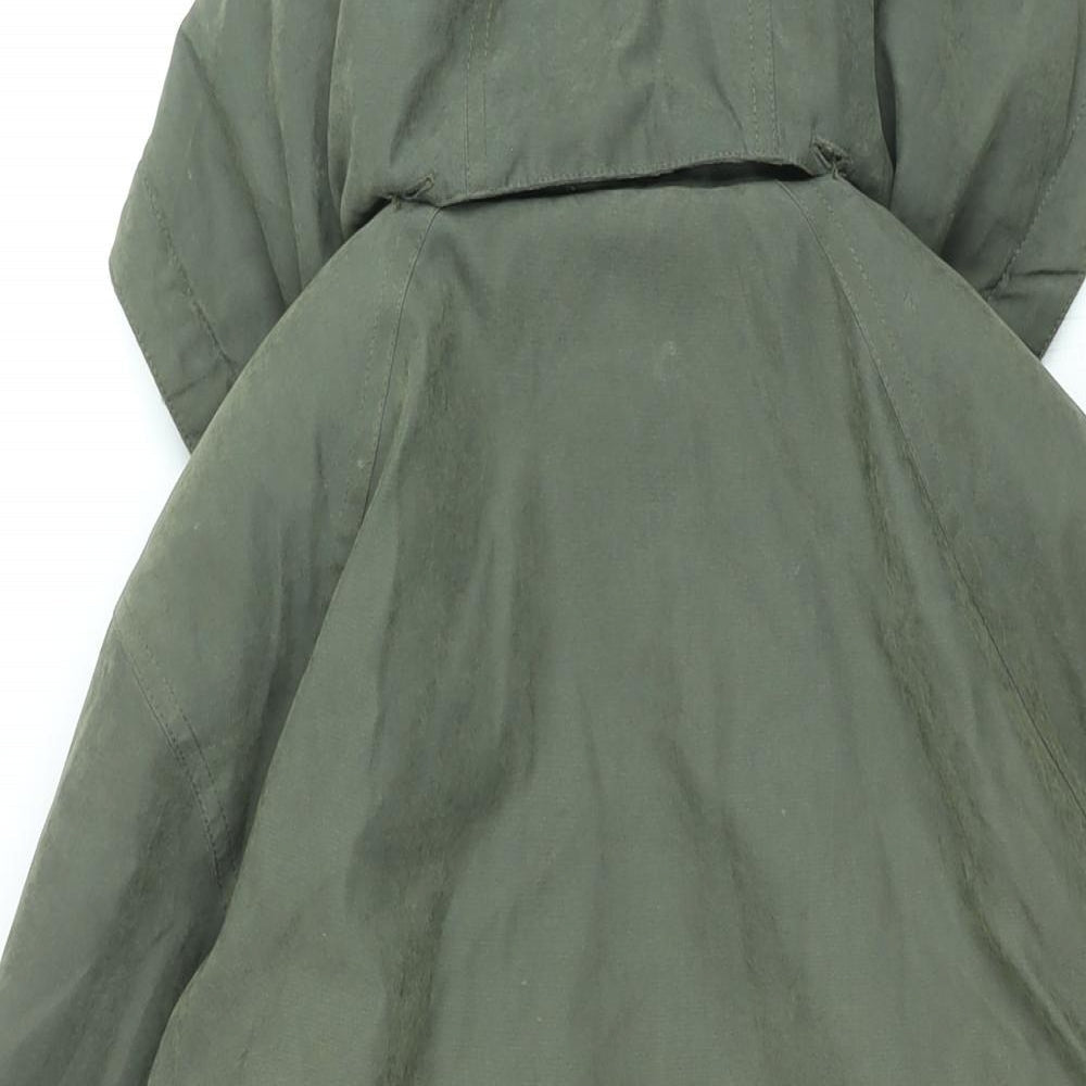 Nuage Womens Green Overcoat Coat Size 12 Zip