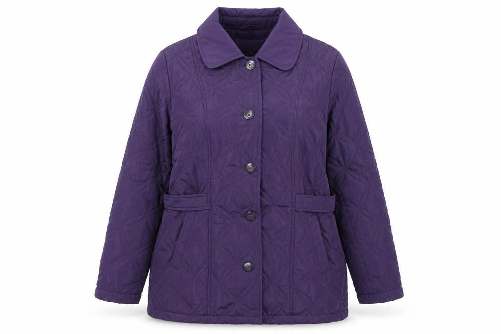 Autonomy Womens Purple Quilted Coat Size 14 Button