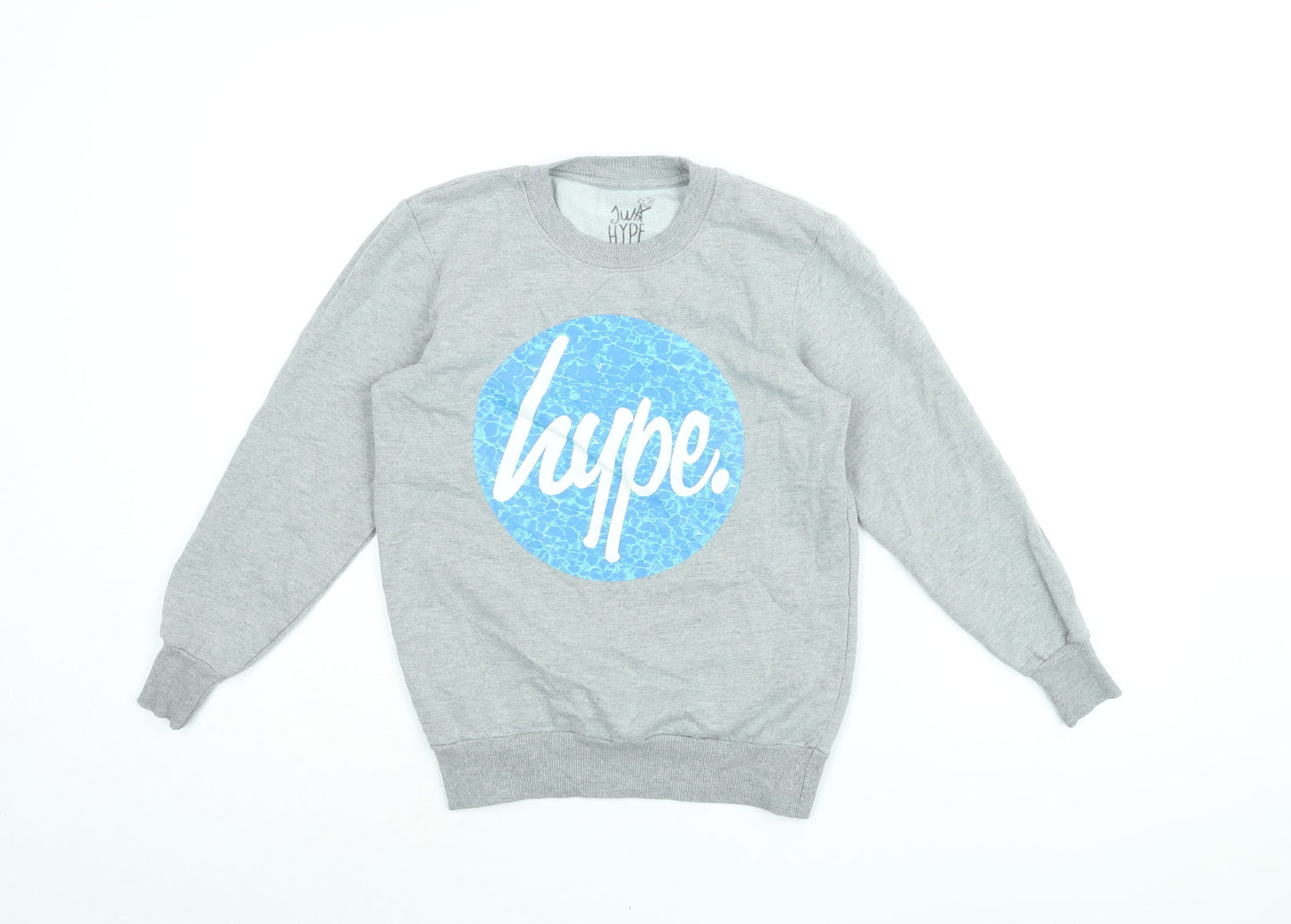 Hype Boys Grey Cotton Pullover Sweatshirt Size 11-12 Years Pullover - Hype Logo