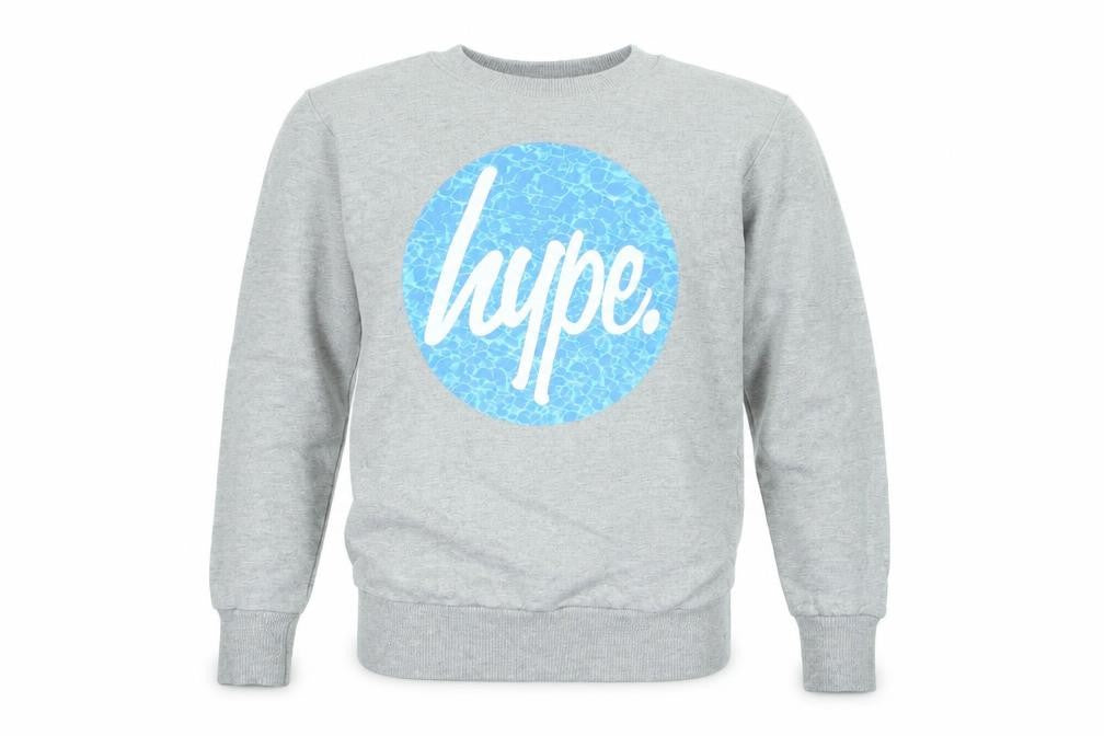 Hype Boys Grey Cotton Pullover Sweatshirt Size 11-12 Years Pullover - Hype Logo