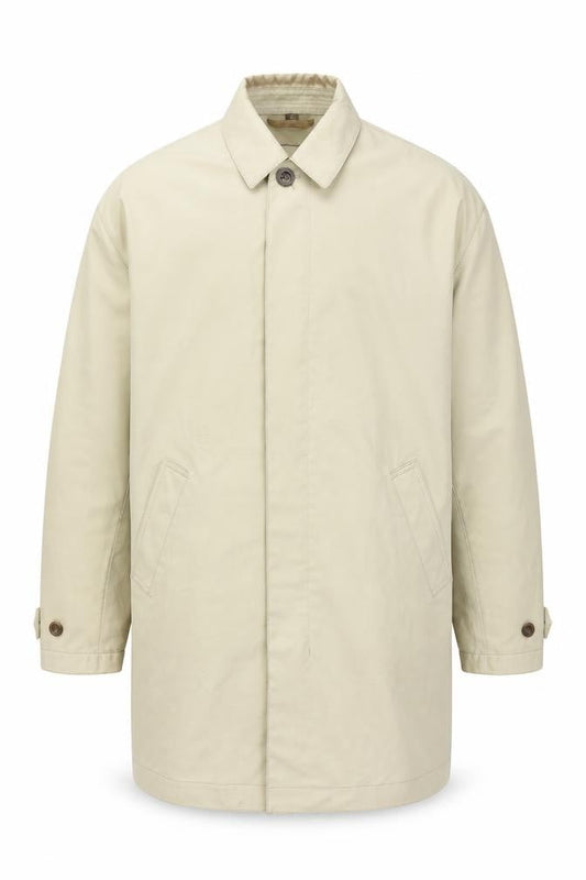 Coach Mens Beige Overcoat Coat Size L Zip