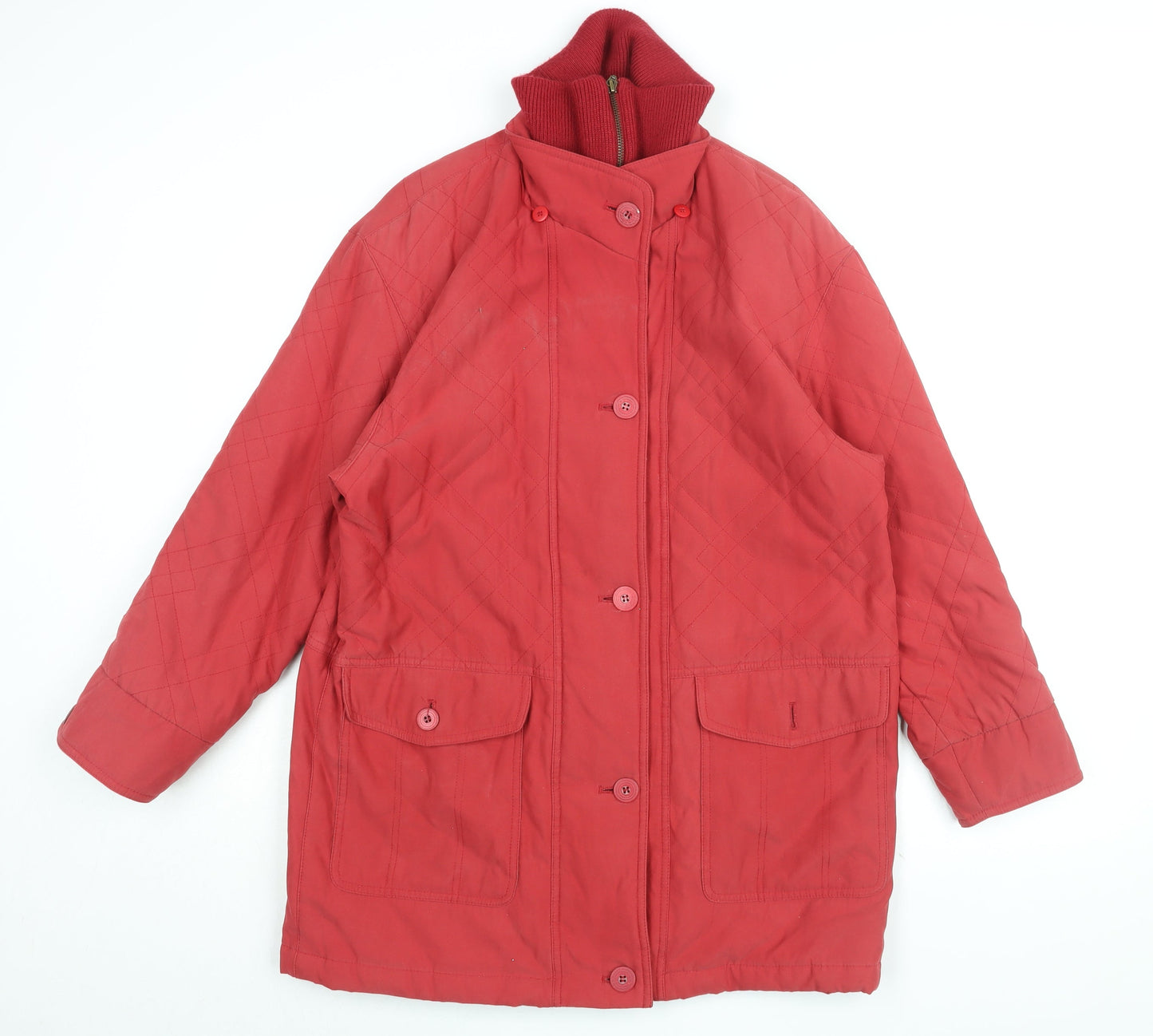 Dannimac Womens Red Overcoat Coat Size M Zip