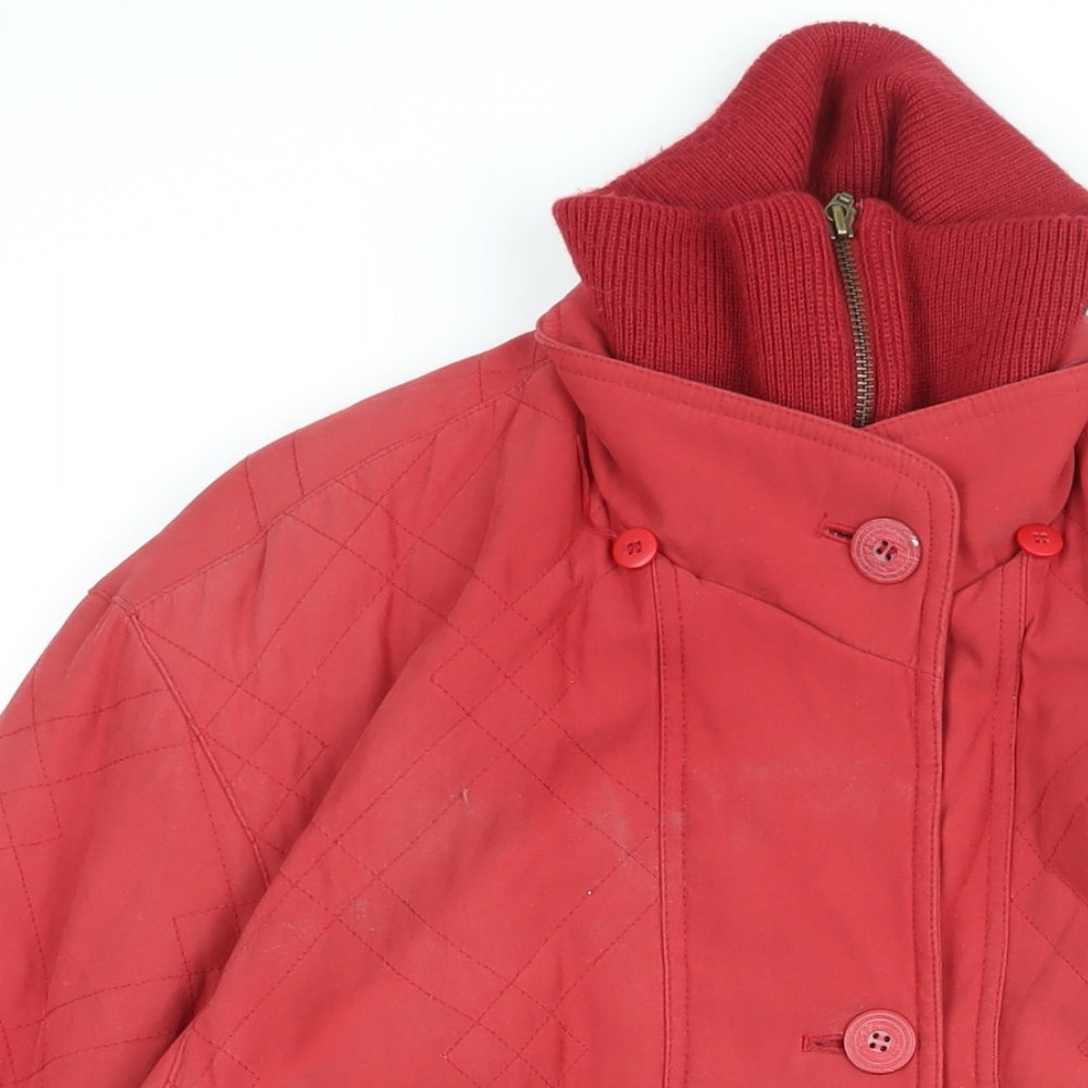 Dannimac Womens Red Overcoat Coat Size M Zip