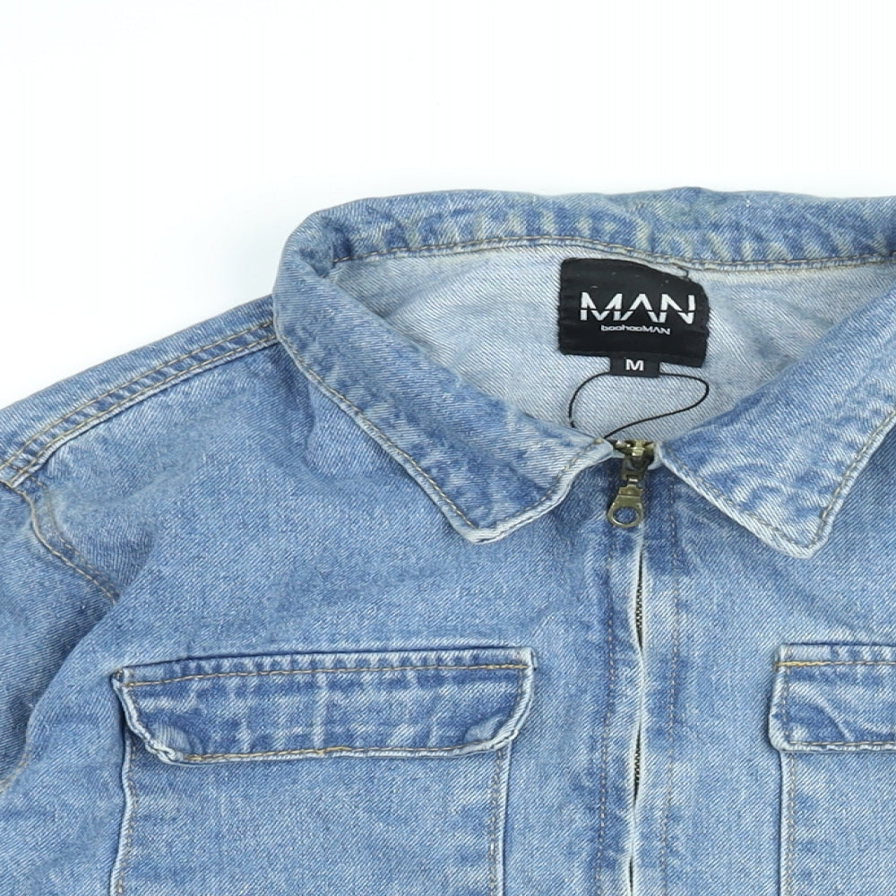 Boohoo Mens Blue Jacket Size M Zip